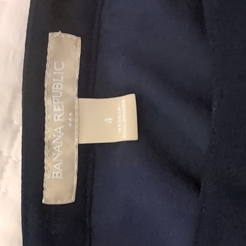 Banana Republic Size 4 Colorblock Pleated Skirt - Navy, White, and Orange - Picture 3 of 3